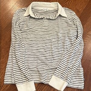 Splendid White and Black Striped Top